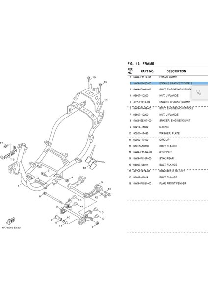 Xc 125 Motor Braketi 2