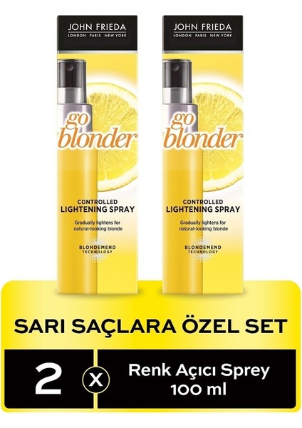 John Frieda Sarı Saçlara Özel Renk Açıcı Sprey 100 ml 2'li