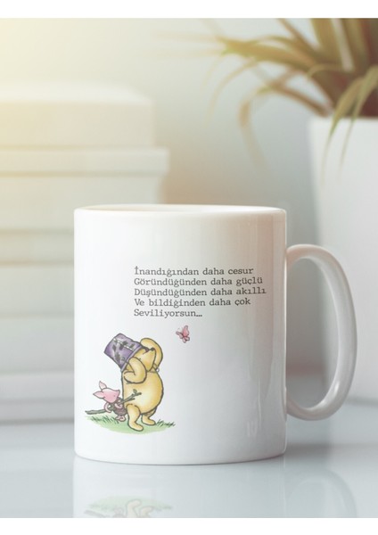 Beyaz Kupa Bardak Winnie Arkadaşlık Dostluk Kardeşlik