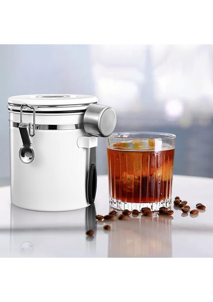 Kahve Çekirdekleri Için Portatif Hava Geçirmez Mühürlü Kutu Şeker Ofisi 1500ML (Yurt Dışından)