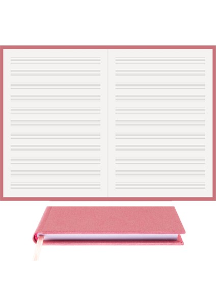 Bi Defter Müzik Nota Defteri Anahtarsız El Yapımı El Dikişi Iplik Dikiş Kumaş Ciltleme A/4