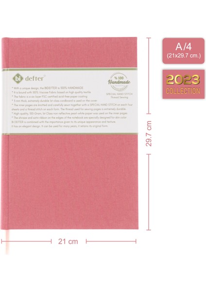 Bi Defter Müzik Nota Defteri Anahtarsız El Yapımı El Dikişi Iplik Dikiş Kumaş Ciltleme A/4