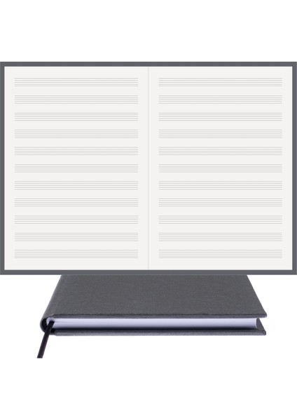 Bi Defter Müzik Nota Defteri Anahtarsız El Yapımı El Dikişi Iplik Dikiş Gerçek Cilt Bezi A/4