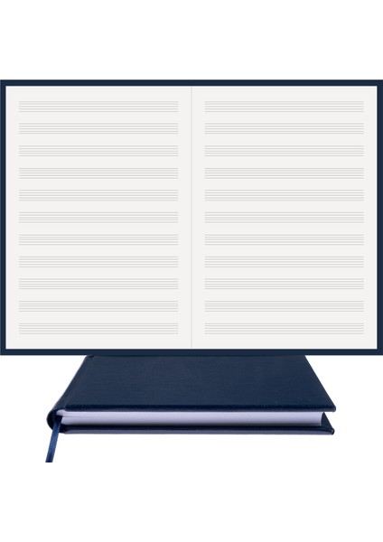Bi Defter Müzik Nota Defteri Anahtarsız El Yapımı El Dikişi Iplik Dikiş Termo Deri A/4