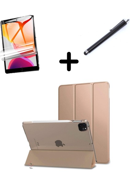 Apple iPad Air 13inç M2 Kılıf SET PU Deri Smart Tablet Kilifi Ekran Koruyucu + Kalem A2898 A2899 A2900