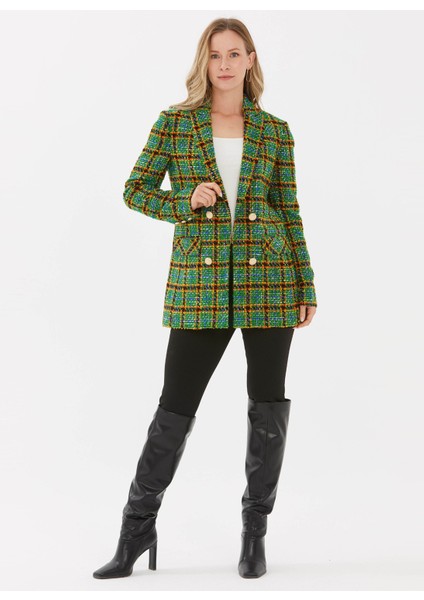 Yeşil Kadın Vatkalı Ceket 22KSL1130 indirimleri