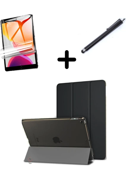 Apple iPad 7. 8. 9. Nesil 10.2" Kılıf Set Pu Deri Smart Tablet Kilifi Ekran Koruyucu + Kalem