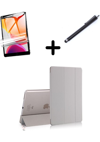Apple iPad 7. 8. 9. Nesil 10.2" Kılıf Set Pu Deri Smart Tablet Kilifi Ekran Koruyucu + Kalem