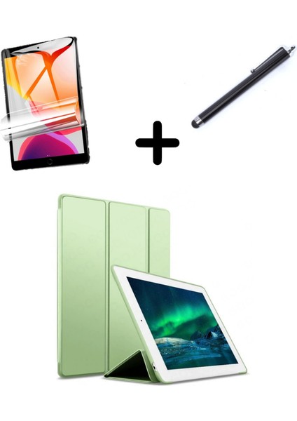 Apple iPad 7. 8. 9. Nesil 10.2" Kılıf Set Pu Deri Smart Tablet Kilifi Ekran Koruyucu + Kalem