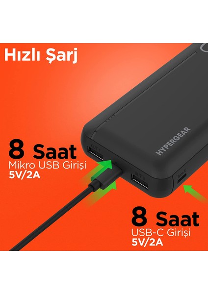 20000mAH Dual UsbA Çıkışlı Powerbank Siyah