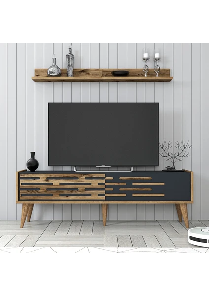 Variant Mobilya Valensiya 140CM Tv Ünitesi - Ceviz / Antrasit