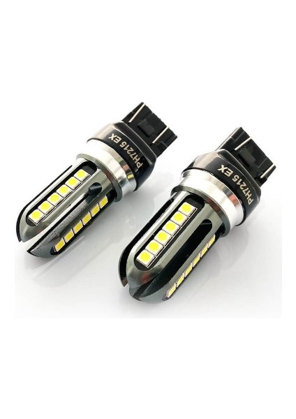 T20 W21-5W Beyaz Çift Devre LED Blister Dipsiz Oto Ampülü (2li Blister)