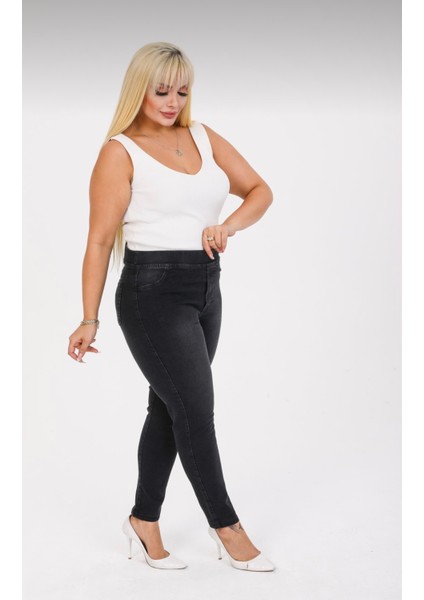 Kadın Beli Lastikli Kot Tayt Pantolon / Toparlayıcı /yüksek Bel /büyük-Küçük-Beden