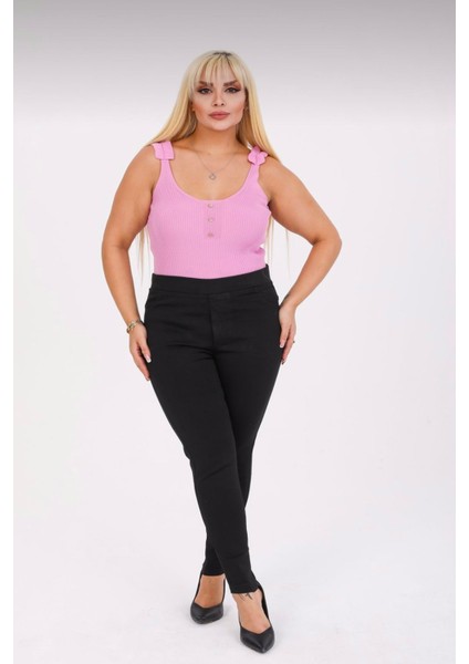 Kadın Beli Lastikli Kot Tayt Pantolon / Toparlayıcı /yüksek Bel /büyük-Küçük-Beden fırsatları