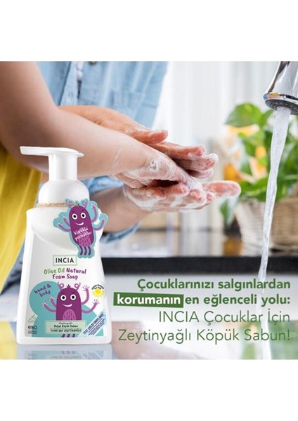 Çocuklar Için Zeytinyağlı Doğal Köpük Sabun 200 ml