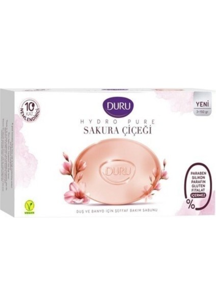 Duş Sabunu Hydro Pure Sakura Çiçeği 3X150 gr (Vegan) x 2 Adet fiyatları