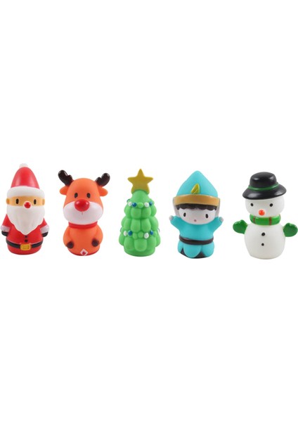 Sevimli Hayvan Noel Baba Kardan Adam Parmak Kuklalar Bebek El/ Çocuklar 5 Pcs (Yurt Dışından)