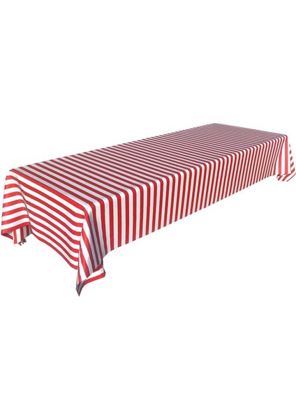 Tek Kullanımlık Masa Bezi Örtüler Masa Örtüsü Kapak Düğün Partisi Kırmızı Şerit (Yurt Dışından)