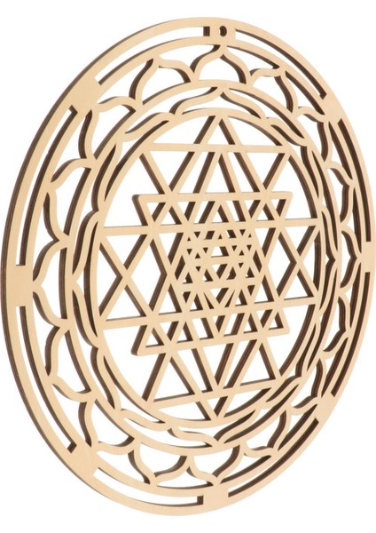 Kutsal Geometri Oyma Duvar Heykeli Ahşap Izgara Yoga Asma Dekorasyonları Bir 14 cm (Yurt Dışından)