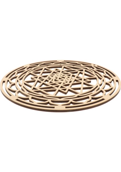 Kutsal Geometri Oyma Duvar Heykeli Ahşap Izgara Yoga Asma Dekorasyonları Bir 14 cm (Yurt Dışından)
