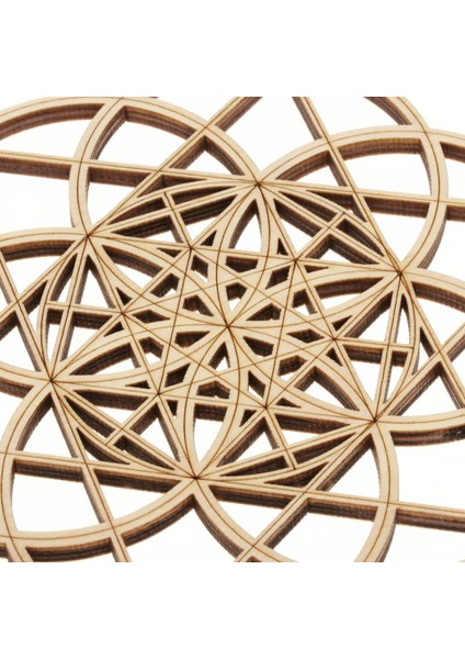 Yaşam Çiçeği Kutsal Geometri Duvar Sanat Heykeli Ahşap Izgara Asma F 30.5cm (Yurt Dışından)