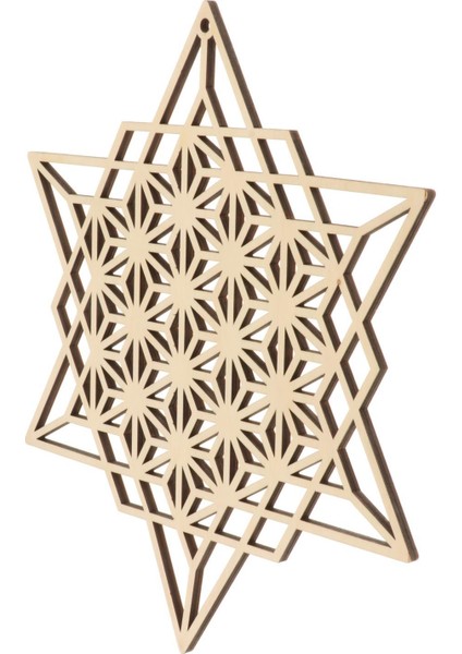 Yaşam Çiçeği Kutsal Geometri Duvar Sanat Heykeli Ahşap Izgara Süsleme Asılı.5cm (Yurt Dışından)