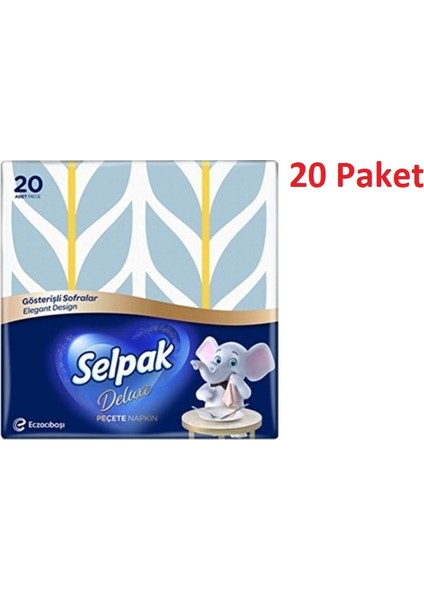 Deluxe Peçete 29,5 x 30 cm 20 Yaprak – 20 Paket (1 Koli) 002