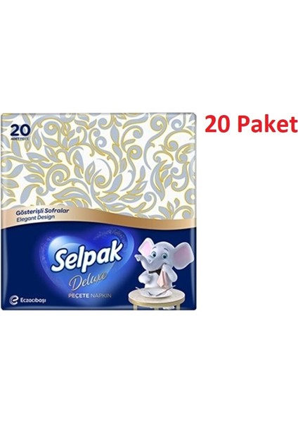 Deluxe Peçete 29,5 x 30 cm 20 Yaprak – 20 Paket (1 Koli) 003