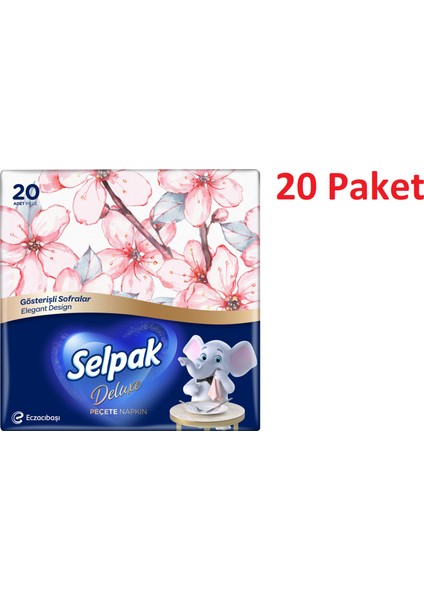 Deluxe Peçete 29,5 x 30 cm 20 Yaprak – 20 Paket (1 Koli) 001