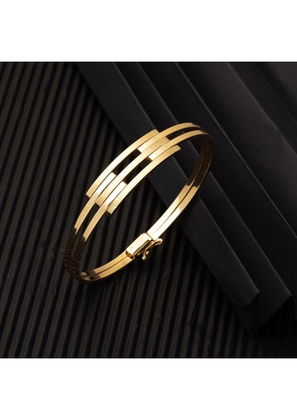 14 Ayar Altın Kaburgalı Kelepçe Bilezik fırsatları