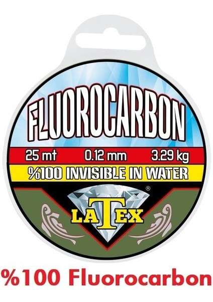 Latex 25 Metre Fluorocarbon Misina 1 Adet (25 Mt) - 0.14 mm