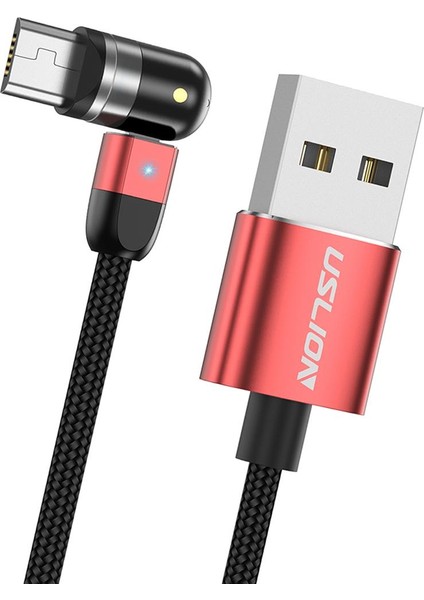 USB Telefon Kırmızı 0.5m Mikro USB Için 360 ° ve 180 ° ile Manyetik Şarj USB Kablosu (Yurt Dışından)