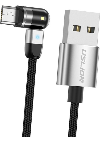Manyetik Şarj Kablosu, LED 0.5m Mikro USB ile Örgülü Çoklu Kablo Naylon (Yurt Dışından)