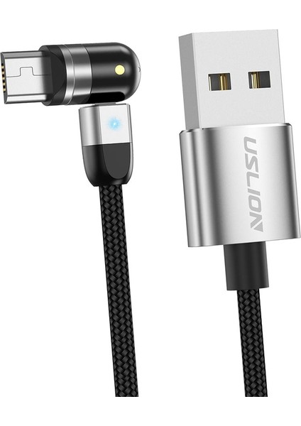 Manyetik Şarj Kablosu, LED 0.5m Mikro USB ile Örgülü Çoklu Kablo Naylon (Yurt Dışından)