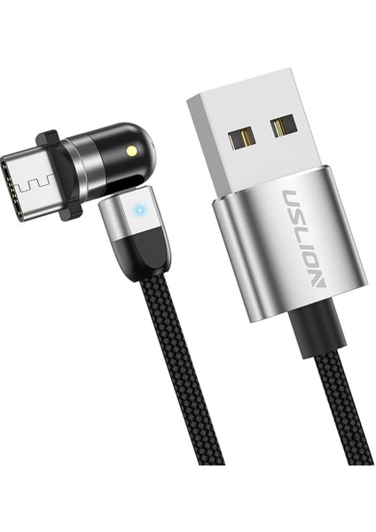 USB Kablosu 360 ° ve 180 ° Başlık USB 1m Tip-C Için (Yurt Dışından)