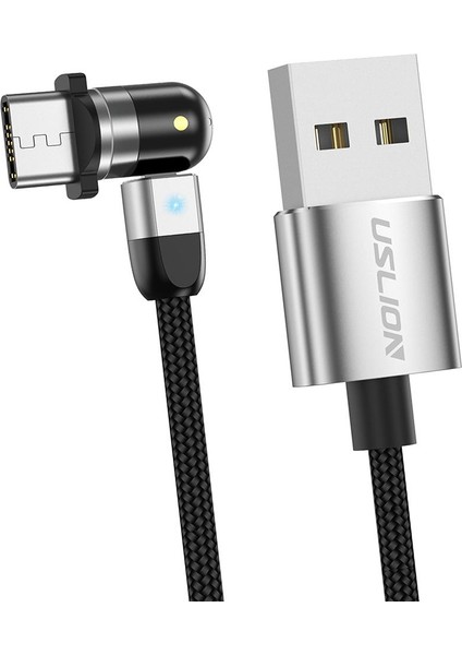 USB Kablosu 360 ° ve 180 ° Başlık USB 1m Tip-C Için (Yurt Dışından)