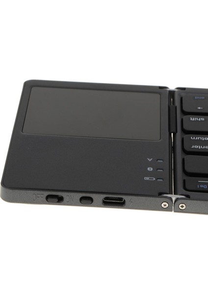 Taşınabilir Kablosuz Katlanır Klavye Bluetooth 3.0 Katlanabilir Dokunmatik Yüzey Siyahı (Yurt Dışından)