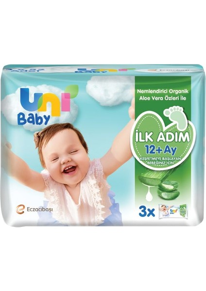 Uni Baby İlk Adım Aloevera Islak Mendil 3'lü 156 Yaprak