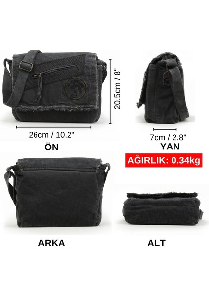 Old Cotton Cargo 7136 Küçük Omuz Çantası Kanvas Bag  Okul Tablet Çantası