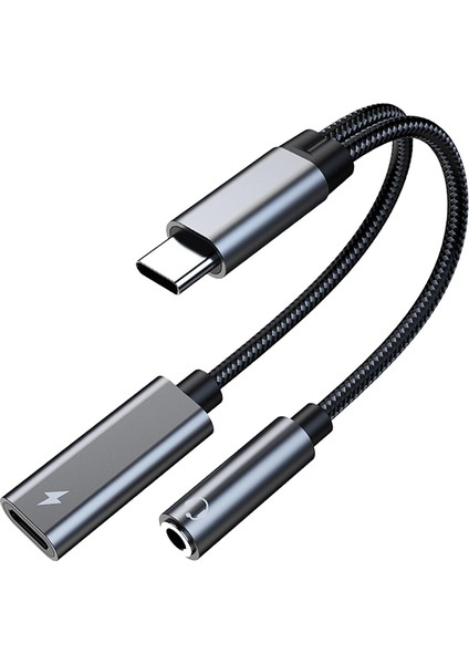 USB C Ila 3.5mm Aux Sesli Kulaklık Şarj Cihazı Adaptörü PD60W (Yurt Dışından)