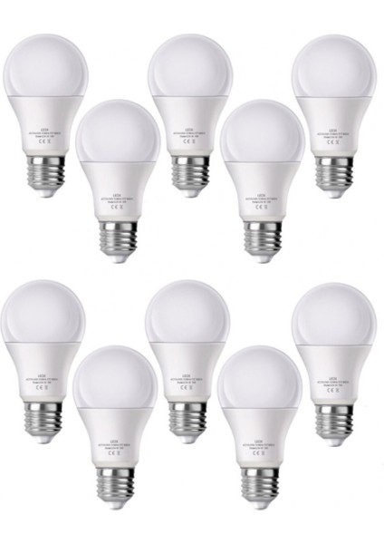 10 Adet LED Ampul - 9W LED Ampul E27 - Beyaz Parlak Tasarruflu LED Ampul fırsatları