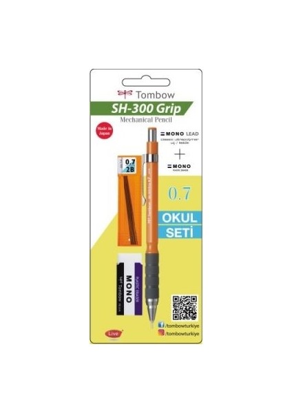 SH-300 Grip 0.7mm Versatil Kalem Seti - Turuncu