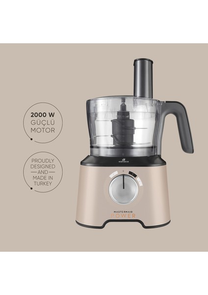 Mastermaid Power Essential Iconic Beige Mutfak Robotu, Blender Seti 2000 W