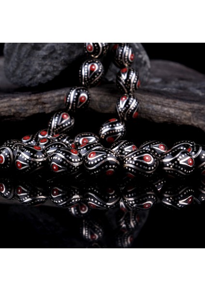 Damla Model Erzurum Oltu Taşı 1000 Ayar Kazaziye Püskül Tesbih modelleri