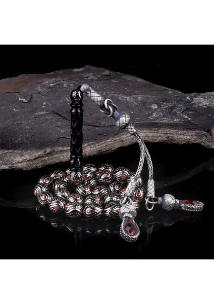 Damla Model Erzurum Oltu Taşı 1000 Ayar Kazaziye Püskül Tesbih fırsatları