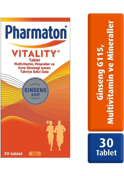 Vitality 30 Tablet - Ginseng G115, Multivitamin Ve Mineraller