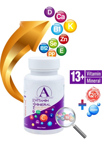 Multi Vitamin Mineral Koenzim Q10 Ve Likopen Içeren Takviye Edici Gıda