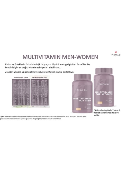 Nutriplus Erkek Multivitamin Ve Mineral Kompleksi Içeren Takviye Edici Gıda - 60 Tablet modelleri
