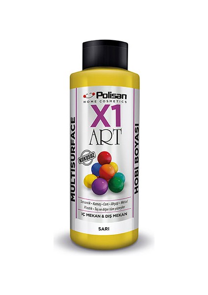 X1 Art Multisurface Hobi Boyası Sarı 120 ml
