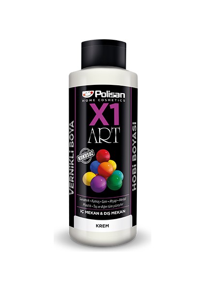 X1 Art Vernikli Hobi Boyası Krem 120 ml